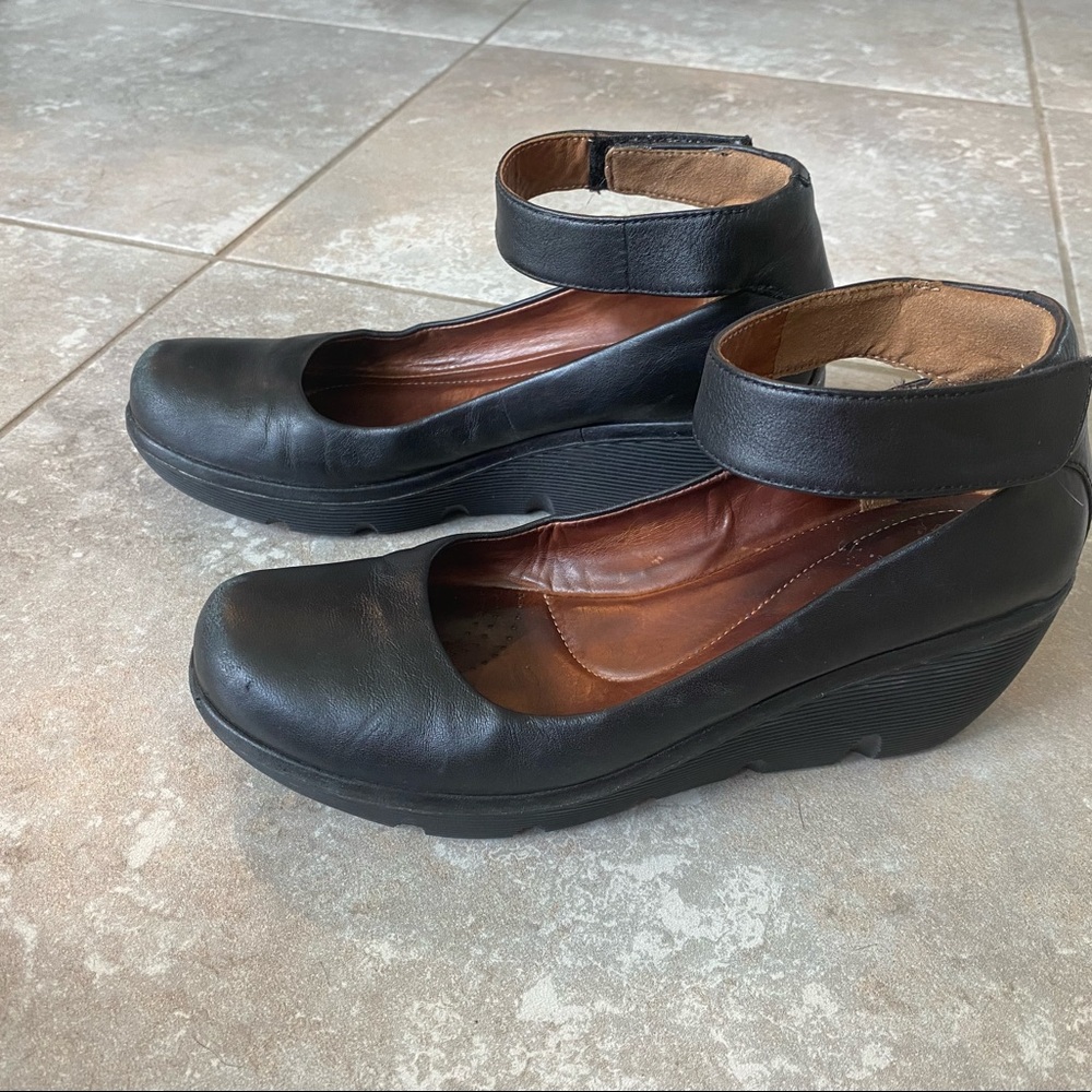 Clarks Ankle Strap Wedges